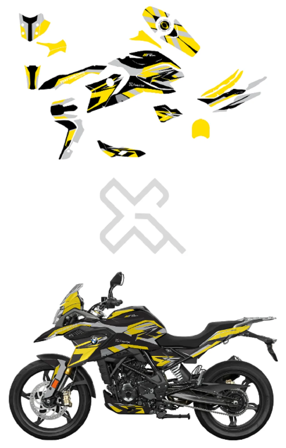 RR Edition Yellow Full Body Sticker Compatible with G310 GS | Made In Premium Gloss With FPF(Fade Protection Film), Water Proof, Precut Sticker, Pack Of 1 Compatible with Both Side